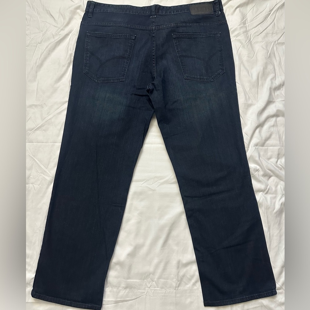 Calvin Klein Men's Standard Straight-Fit Stretch Jeans Deep Blue Size 38x30 - Picture 4 of 12